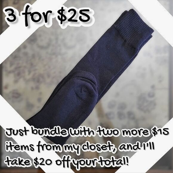 NWOT black over-the-knee socks - Picture 1 of 6